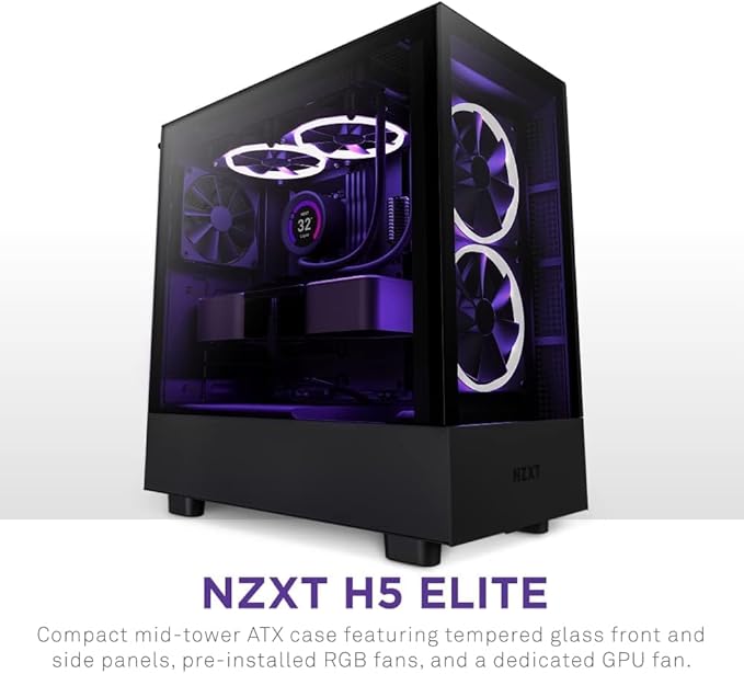 NZXT H5 Elite Edition ATX Mid Tower Case Black NZXT H5 Elite Edition ATX Mid Tower Case Black